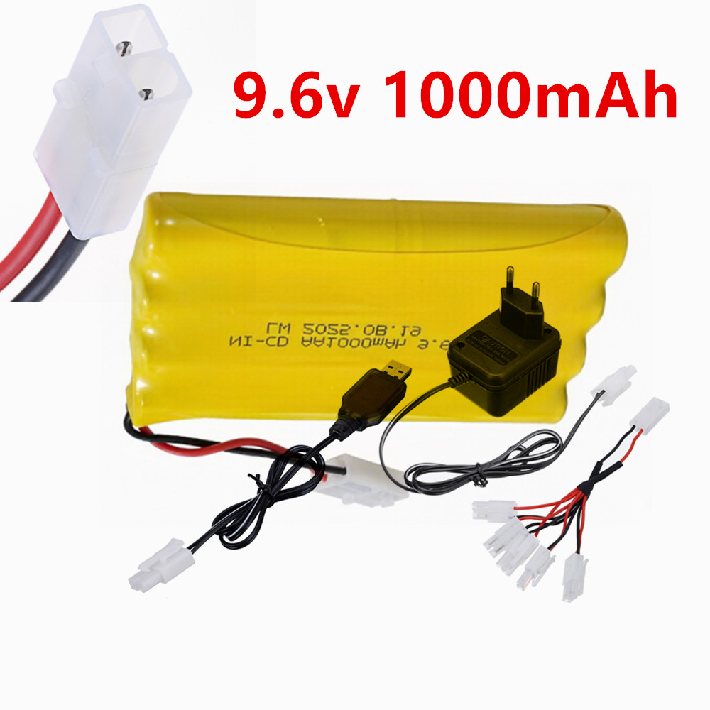 Rc Hobby Boat - แบตเตอรี่แบบชาร์จได้ Ni-CD AA 9.6v 1000mAh พร้อมปลั๊ก