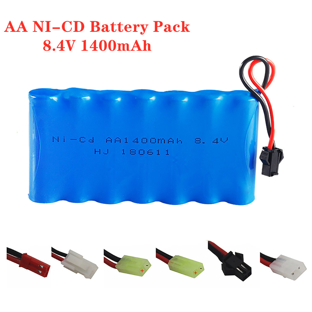Rc Hobby Boat - 8.4V 1400Mah Ni-CD แบตเตอรี่แบบชาร์จไฟได้แพ็คสำหรับของเล่น RC รถเรือรถบรรทุกถังปืนอะไหล่8.4V