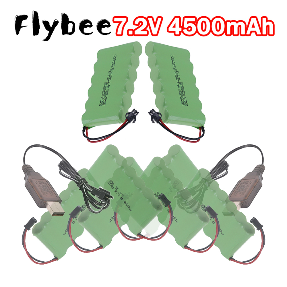 Rc Hobby Boat - แบตเตอรี่ AA 4500mAh แบบชาร์จใหม่ได้ 7.2V NiMH