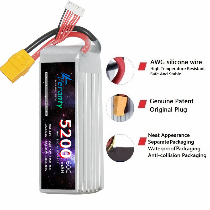 Teranty 6S 5200mAh LiPo แบตเตอ - Rc Hobby Boat บทวิจารณ์และราคา