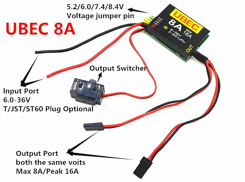 4S-6S 15-26v UBEC-8A BEC DUAL  - Hobby Queen Rc บทวิจารณ์และราคา