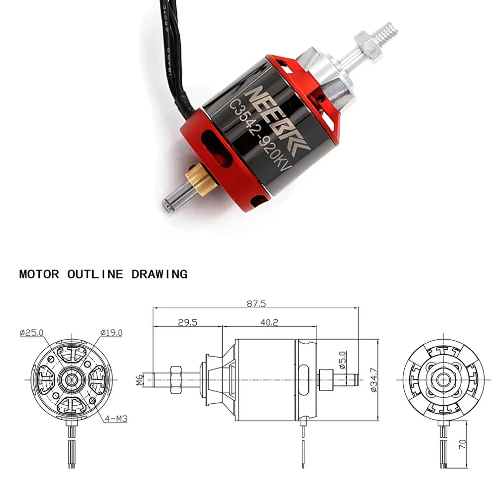 1/2/4PCS 3542 920KV 1400KV Out - Rc Plane Hobby Zone บทวิจารณ์และราคา